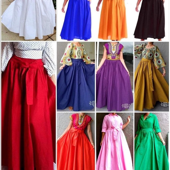 Long Maxi Skirt 100% Cotton Free Size Plus Size Long Maxi Skirt Bohemian Skirt - Picture 1 of 7